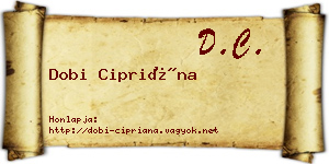 Dobi Cipriána névjegykártya